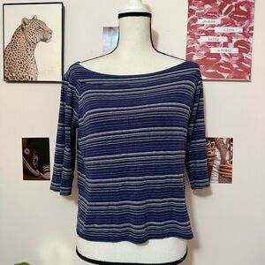 Westport Navy and White Striped Top